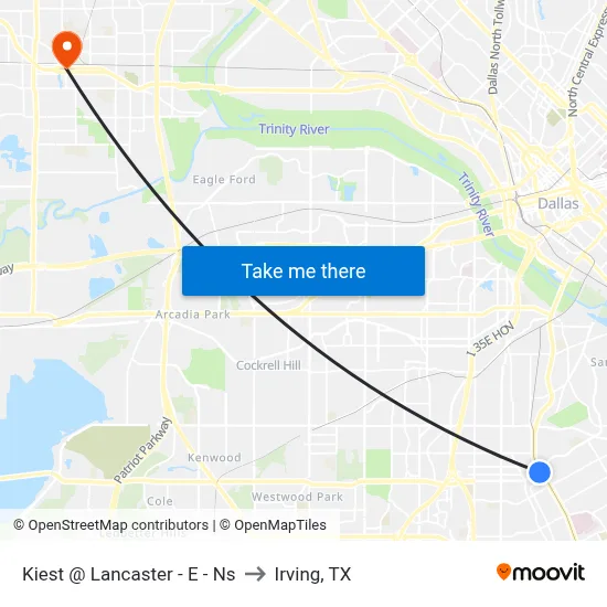 Kiest @ Lancaster - E - Ns to Irving, TX map
