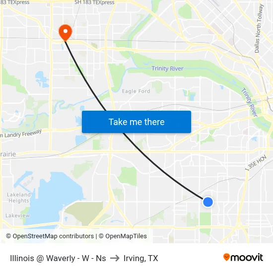 Illinois @ Waverly - W - Ns to Irving, TX map