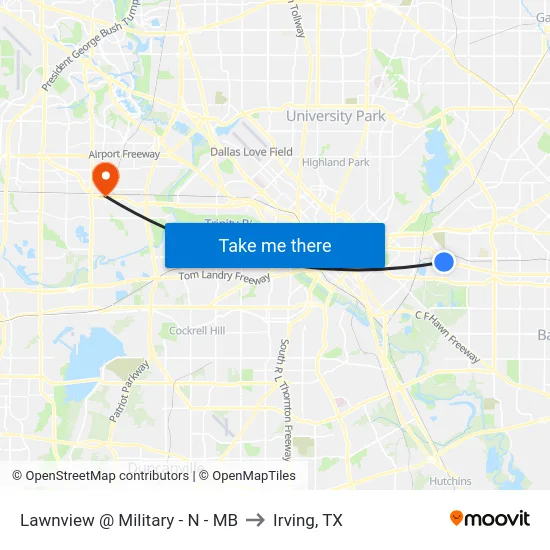 Lawnview @ Military - N - MB to Irving, TX map
