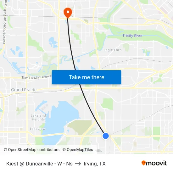 Kiest @ Duncanville - W - Ns to Irving, TX map