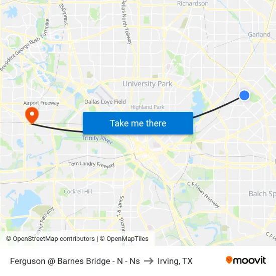 Ferguson @ Barnes Bridge - N - Ns to Irving, TX map