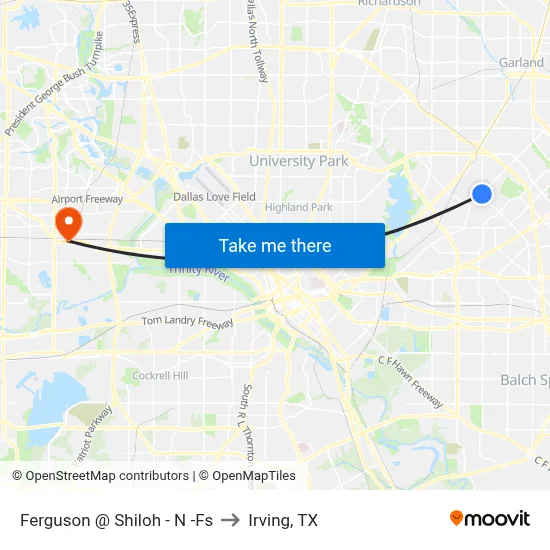 Ferguson @ Shiloh - N -Fs to Irving, TX map
