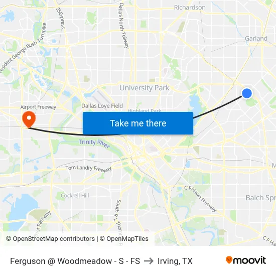 Ferguson @ Woodmeadow - S - FS to Irving, TX map