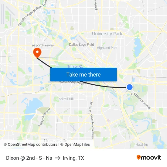 Dixon @ 2nd - S - Ns to Irving, TX map