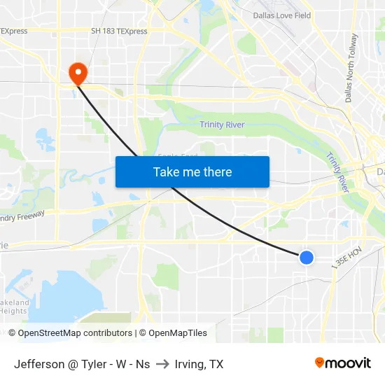 Jefferson @ Tyler - W - Ns to Irving, TX map