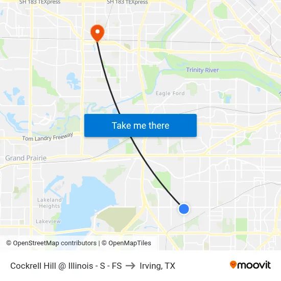 Cockrell Hill @ Illinois - S - FS to Irving, TX map