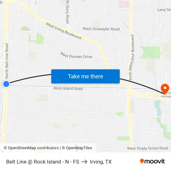 Belt Line @ Rock Island - N - FS to Irving, TX map