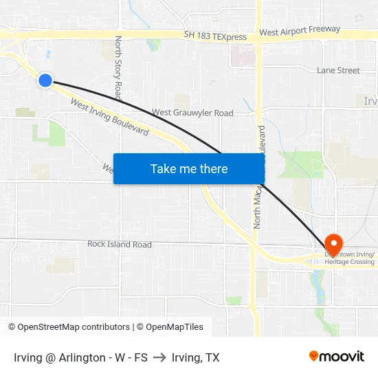 Irving @ Arlington - W - FS to Irving, TX map