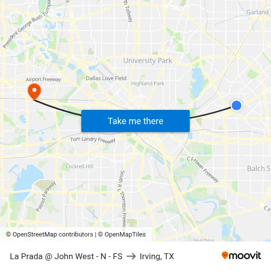 La Prada @ John West - N - FS to Irving, TX map