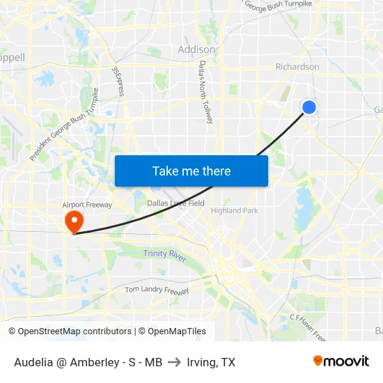 Audelia @ Amberley - S - MB to Irving, TX map