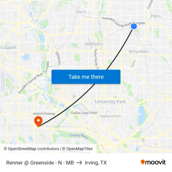 Renner @ Greenside - N - MB to Irving, TX map