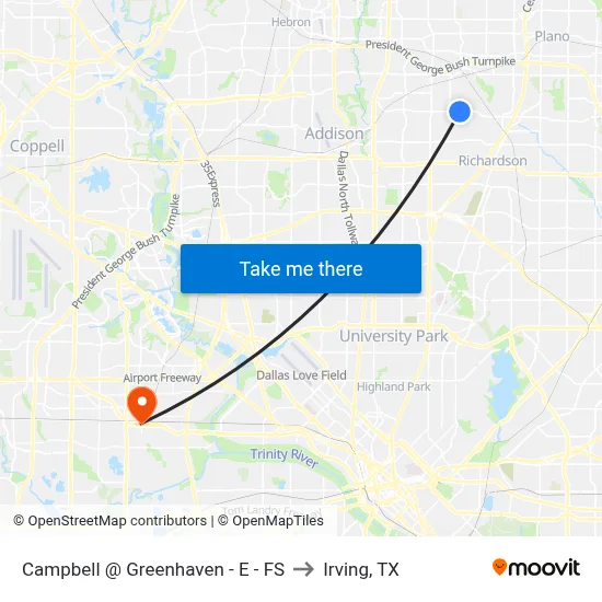 Campbell @ Greenhaven - E - FS to Irving, TX map