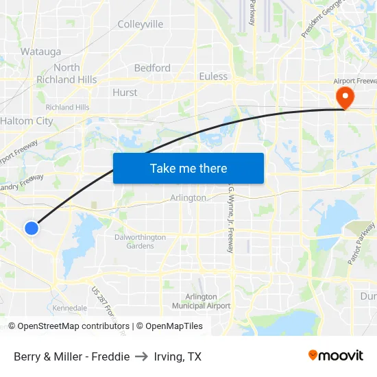 Berry & Miller - Freddie to Irving, TX map