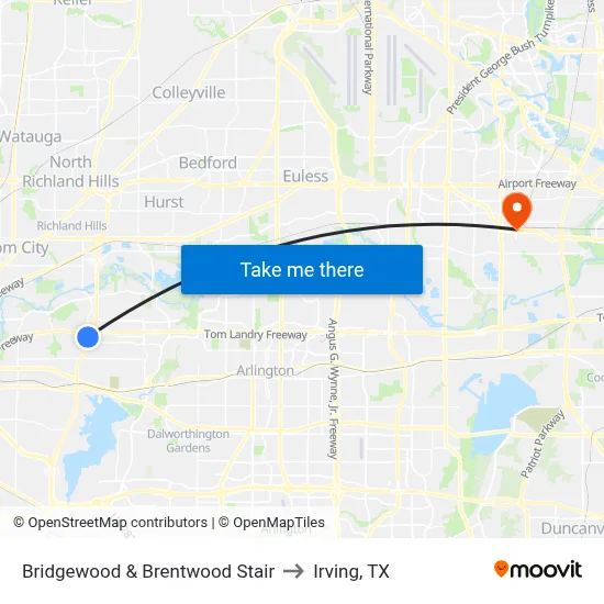 Bridgewood & Brentwood Stair to Irving, TX map