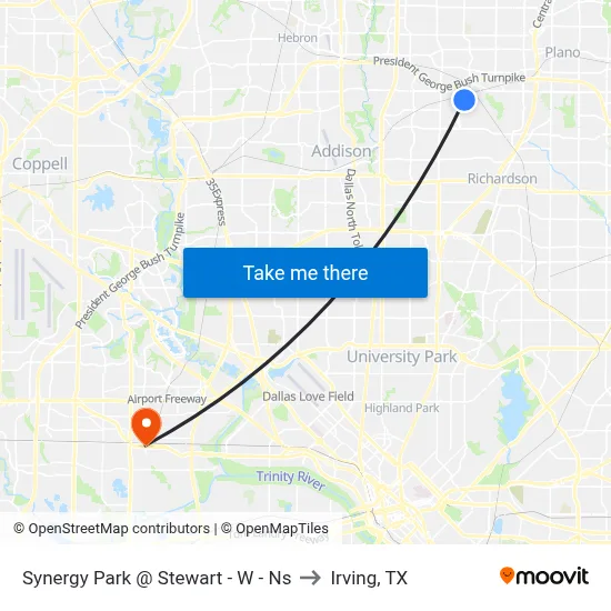 Synergy Park @ Stewart -  W - Ns to Irving, TX map