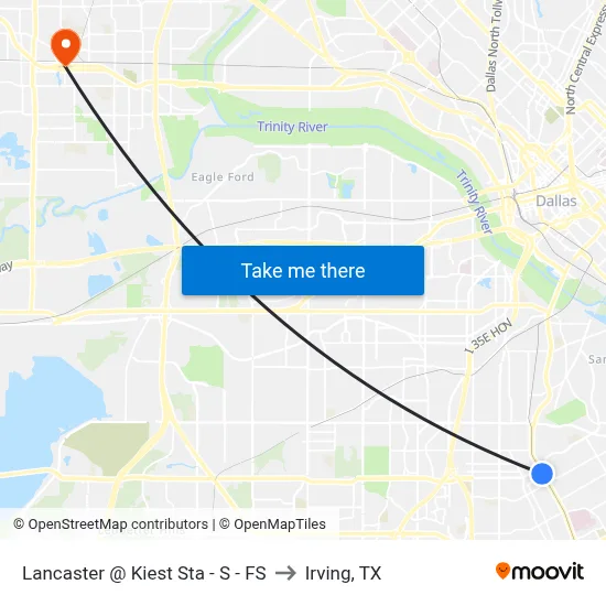 Lancaster @ Kiest Sta - S - FS to Irving, TX map