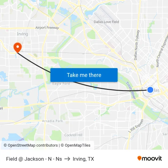Field @ Jackson - N - Ns to Irving, TX map