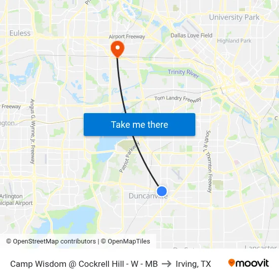 Camp Wisdom @ Cockrell Hill - W - MB to Irving, TX map