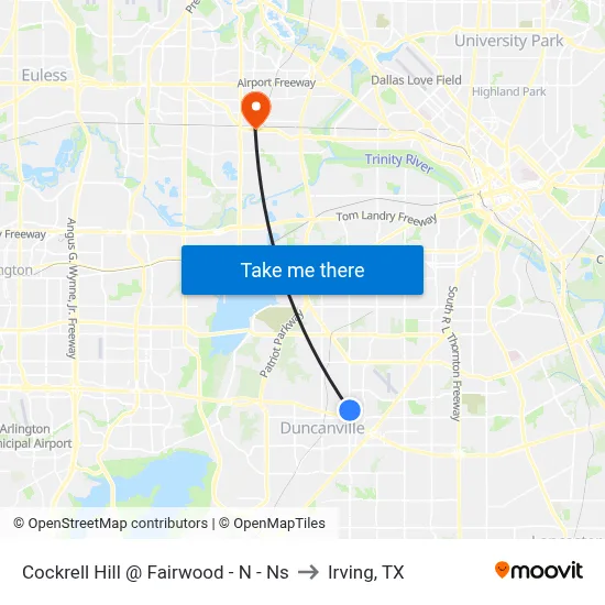 Cockrell Hill @ Fairwood - N - Ns to Irving, TX map