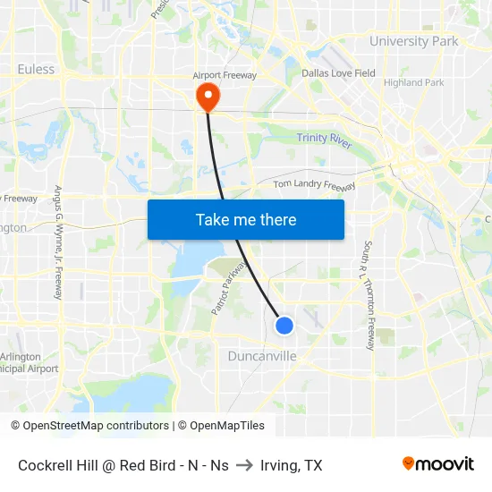 Cockrell Hill @ Red Bird - N - Ns to Irving, TX map