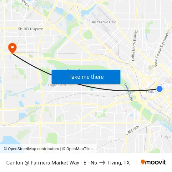 Canton @ Farmers Market Way - E - Ns to Irving, TX map
