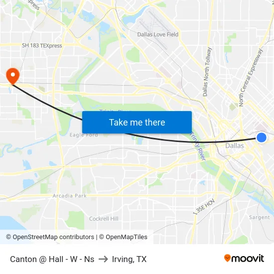 Canton @ Hall - W - Ns to Irving, TX map