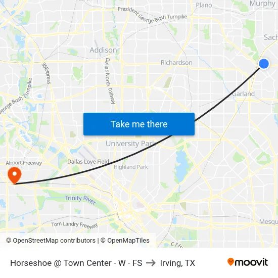 Horseshoe @ Town Center - W - FS to Irving, TX map