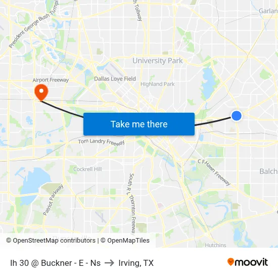 Ih 30 @ Buckner - E - Ns to Irving, TX map