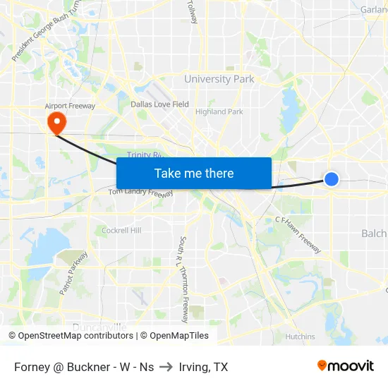 Forney @ Buckner - W - Ns to Irving, TX map
