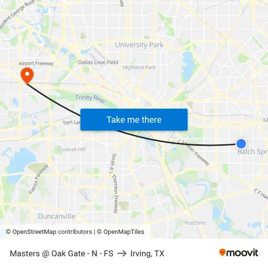 Masters @ Oak Gate - N - FS to Irving, TX map