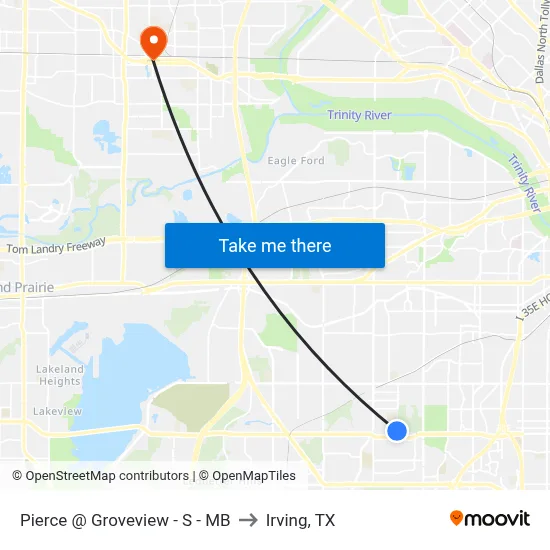 Pierce @ Groveview - S - MB to Irving, TX map