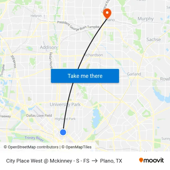 City Place West @ Mckinney - S - FS to Plano, TX map