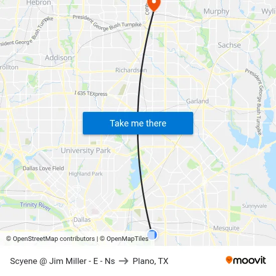 Scyene @ Jim Miller - E - Ns to Plano, TX map