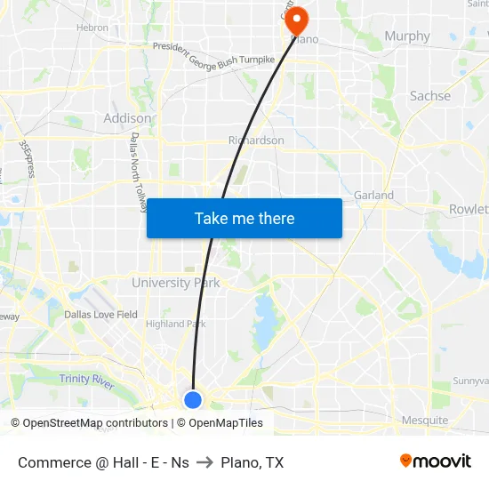 Commerce @ Hall - E - Ns to Plano, TX map