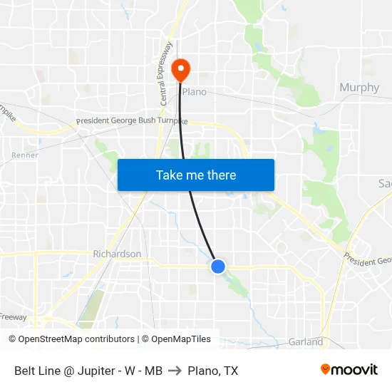 Belt Line @ Jupiter - W - MB to Plano, TX map