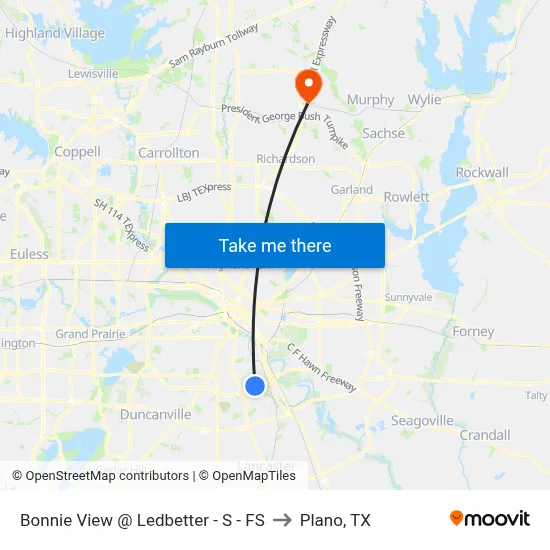 Bonnie View @ Ledbetter - S - FS to Plano, TX map