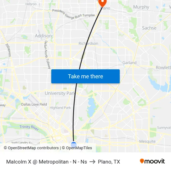 Malcolm X @ Metropolitan - N - Ns to Plano, TX map