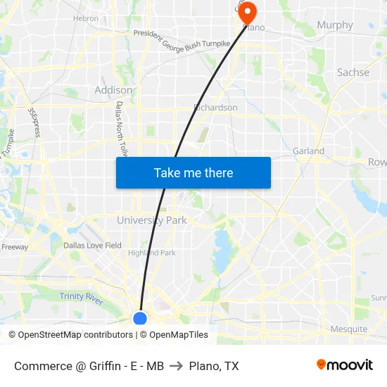Commerce @ Griffin - E - MB to Plano, TX map
