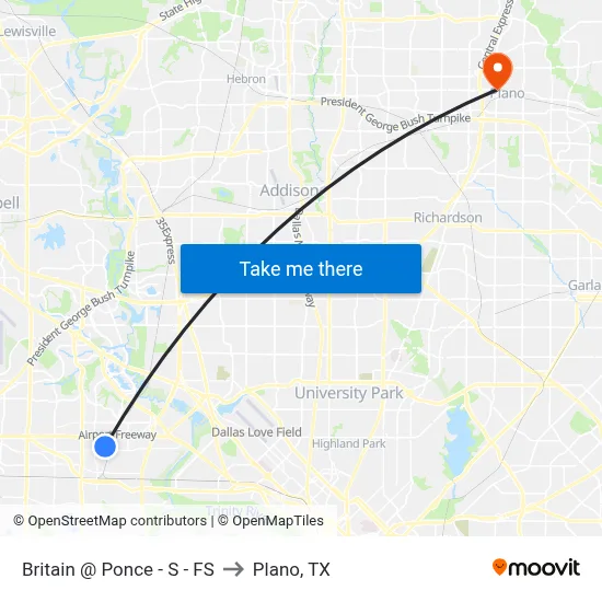 Britain @ Ponce - S - FS to Plano, TX map