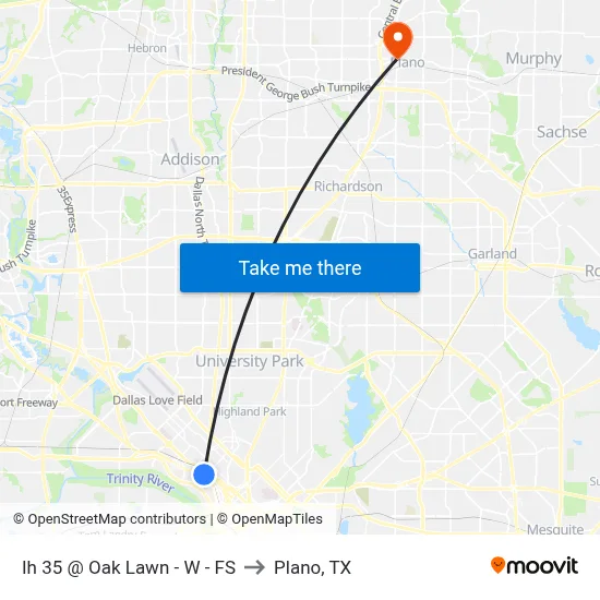Ih 35 @ Oak Lawn - W - FS to Plano, TX map