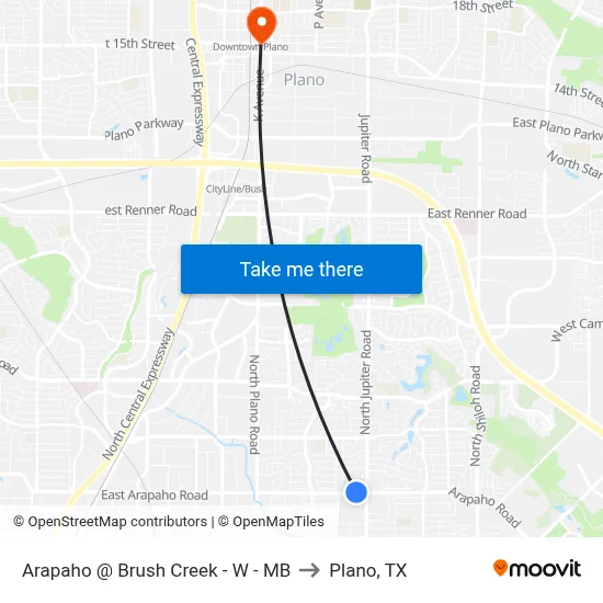 Arapaho @ Brush Creek - W - MB to Plano, TX map