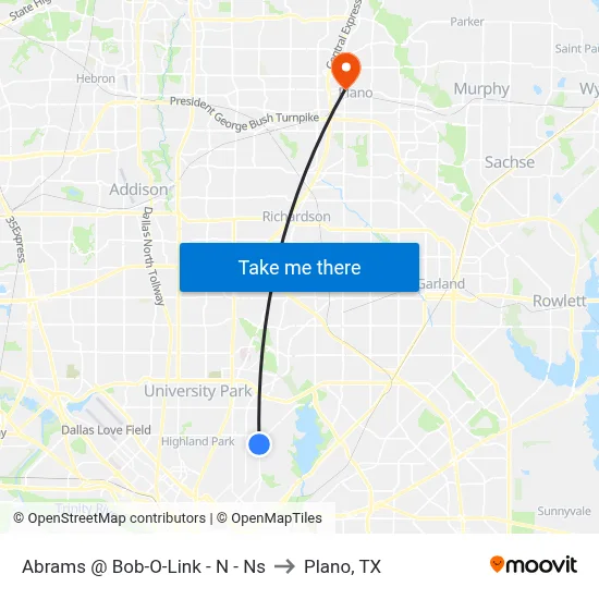 Abrams @ Bob-O-Link - N - Ns to Plano, TX map