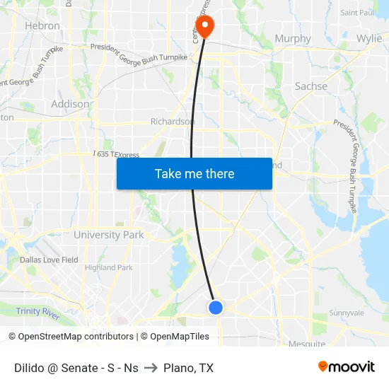 Dilido @ Senate - S - Ns to Plano, TX map