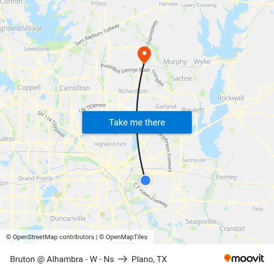 Bruton @ Alhambra - W - Ns to Plano, TX map