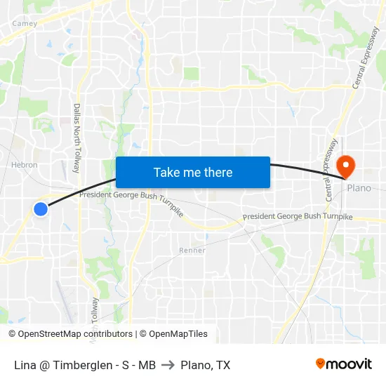 Lina @ Timberglen - S - MB to Plano, TX map