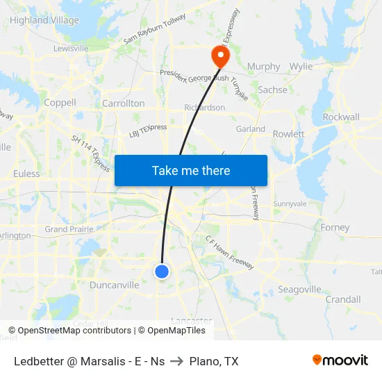 Ledbetter @ Marsalis - E - Ns to Plano, TX map