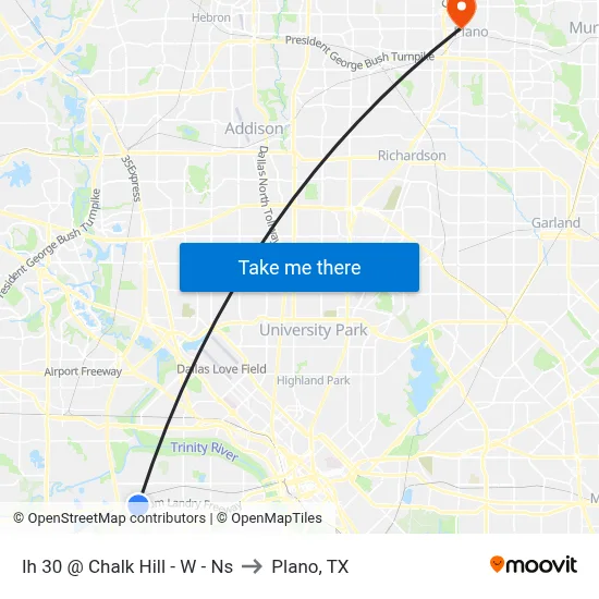 Ih 30 @ Chalk Hill - W - Ns to Plano, TX map