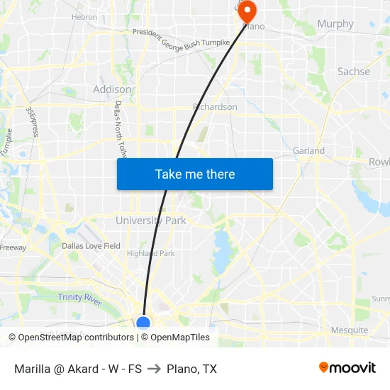 Marilla @ Akard - W - FS to Plano, TX map