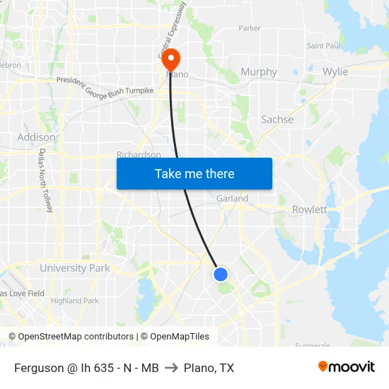 Ferguson @ Ih 635 - N - MB to Plano, TX map