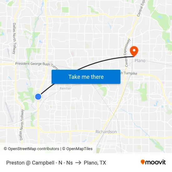 Preston @ Campbell - N - Ns to Plano, TX map